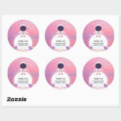 Pink Outer Space Little Explorer Baby shower Ronde Sticker (Vel)