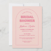 Pink Outline Bold Type Bridal Shower Invitation (Devant)