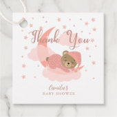 Pink Over The Moon Sleeping Beer Dank u Bedankjes Labels (Voorkant)