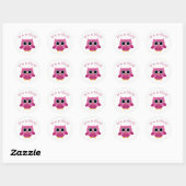 Pink Owl Baby shower Stickers - Het is een meisje! (Vel)