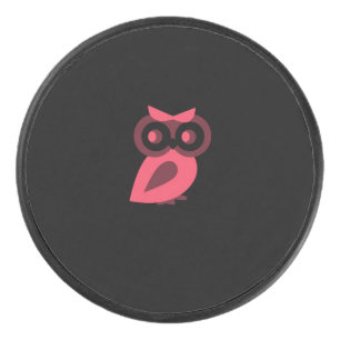 Pink Owl Hockey Puck