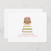 Pink Owl Kindergarten Afstuderen Hartelijk dank Bedankkaart (Voorkant / Achterkant)