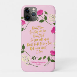 Pink Paars Floral William Shakespeare iPhone 11 Pro Hoesje