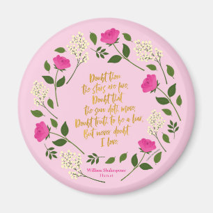 Pink Paars Floral William Shakespeare Magneet