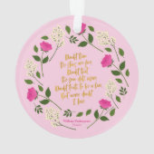 Pink Paars Floral William Shakespeare Ornament (achterkant)
