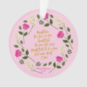 Pink Paars Floral William Shakespeare Ornament (voorkant)