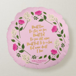 Pink Paars Floral William Shakespeare Rond Kussen