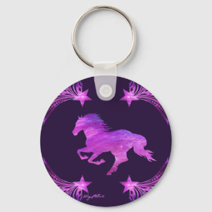 Pink & Paars Galloping Horse Sleutelhanger