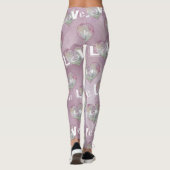 Pink Paars Heart Typografie Valentine Day Legging (Achterkant)