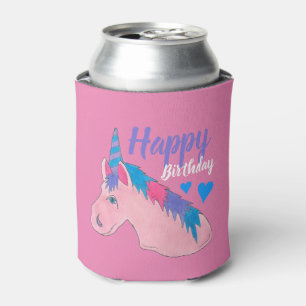 Pink Paars Magical Horse Unicorn Birthday Party Blikjeskoeler