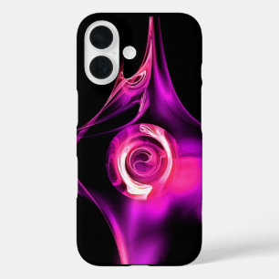 PINK PAARS WITTE FRACTALE ROOS iPhone 16 HOESJE