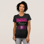 PINK PAARSE BLACK DAMASK T-SHIRT (Voorkant volledig)