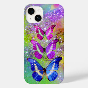 PINK PAARSE BLAUWE BUTTERFLIES, GROENE GOUDEN Case-Mate iPhone 14 HOESJE