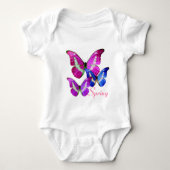 PINK PAARSE BLUE-SPRINGBUTTERFLIES ROMPER (Voorkant)