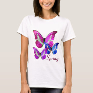 PINK PAARSE BLUE-SPRINGBUTTERFLIES T-SHIRT