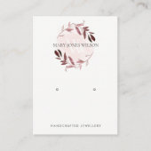 PINK PAARSE FOLIAGE MONOGRAM EARRING DISPLAY LOGO VISITEKAARTJE (Voorkant)