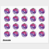 PINK PAARSE FUCHSIA RONDE STICKER (Vel)