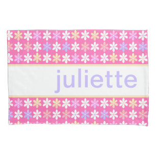 PINK PAARSE GEEL WITTE WIT KLEINE STROMEN PATROON KUSSENSLOOP
