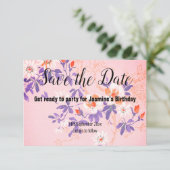 PINK PAARSE WITTE CHERRY BLOSSOM BEWAREN DE DATUM RSVP KAARTJE (Staand voorkant)