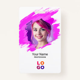 Pink Paint |  Doctor, Nurse, Health Aide Photo ID Badge