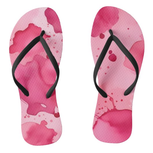 Pink Paint Splash Flip Flops (Voetbed)