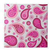 Pink Paisley Boho Pattern Tegeltje (Voorkant)