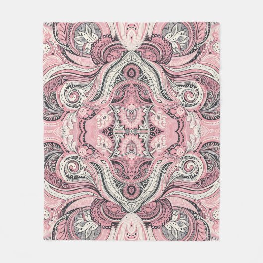 Pink Paisley De thuisstudio Fleece Deken (Voorkant)
