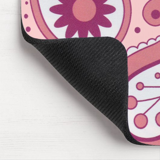 Pink Paisley Flower Mousepad Muismat (Hoek)
