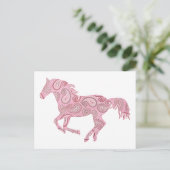 Pink Paisley Horse Briefkaart (Staand voorkant)