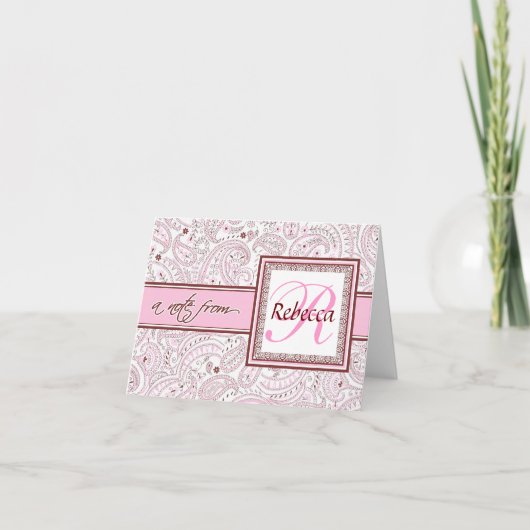 Pink Paisley Monogrammed Name (Devant)