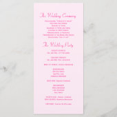 Pink Palm Tree Programme de mariage tropical (Dos)