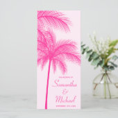 Pink Palm Tree Programme de mariage tropical (Debout devant)