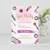 Pink Pamper Party Thema voor meisjes Kaart (Staand voorkant)