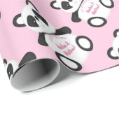 Pink Panda Beer Baby shower Cadeaupapier (Rol Hoek)