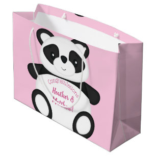 Pink Panda Beer Baby shower Groot Cadeauzakje