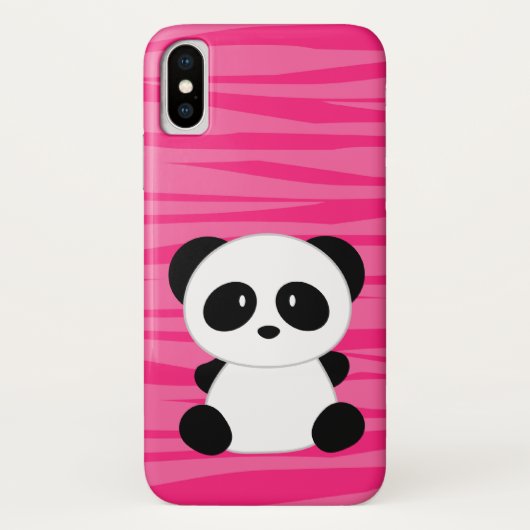 Pink Panda Beer Zebra Print Patroon Case-Mate iPhone Case (Achterkant)