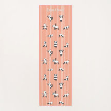 Pink Panda Yoga Mat Custom Name Same on Both Sides