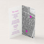 Pink pansy art détails du mariage calendrier carte (Inside)