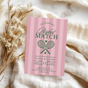 Pink Parfait Match Tennis Bridal Shower Invitation