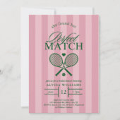 Pink Parfait Match Tennis Bridal Shower Invitation (Devant)