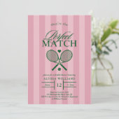 Pink Parfait Match Tennis Bridal Shower Invitation (Debout devant)