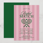 Pink Parfait Match Tennis Bridal Shower Invitation (Devant / Derrière)