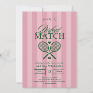 Pink Parfait Match Tennis Bridal Shower Invitation