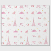 Pink Paris Anniversaire Cadeau Papier Eiffel (Plat)