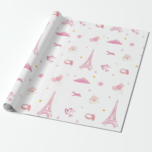 Pink Paris Anniversaire Cadeau Papier Eiffel
