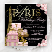 Pink Paris Anniversaire Invitations