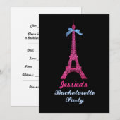 Pink Paris Eiffel Tower Bachelorette Kaart (Voorkant / Achterkant)