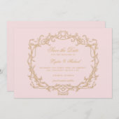  Pink Paris Glam Save The Date (Voorkant / Achterkant)