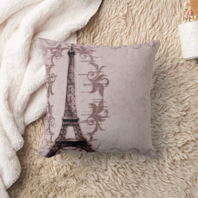 Pink Paris Grunge American MoJo Coussin (Couverture)