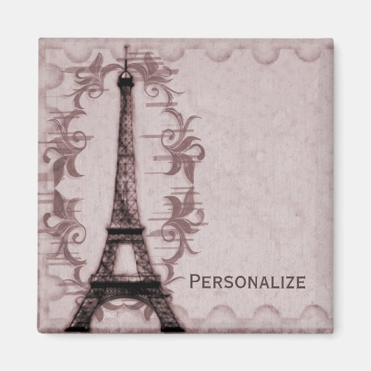 Pink Paris Grunge Magnet (Devant)